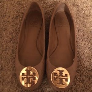 Tory Burch quilted leather flats (tan)